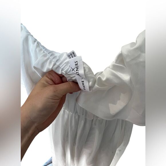 BHLDN X FAME AND PARTNERS TASSIAH JUMPSUIT- SIZE 16 White Occasion Wedding - Picture 7 of 7